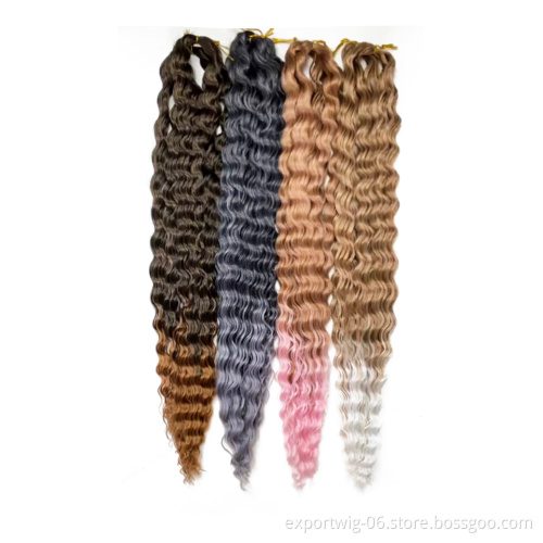30inch afro kinky long curly braiding hair synthetic braid crochet blonde brown pink bundles ombre soft long curl for Russia